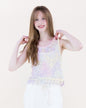 Botanical Tie Dye Cotton Open Stitch Tank