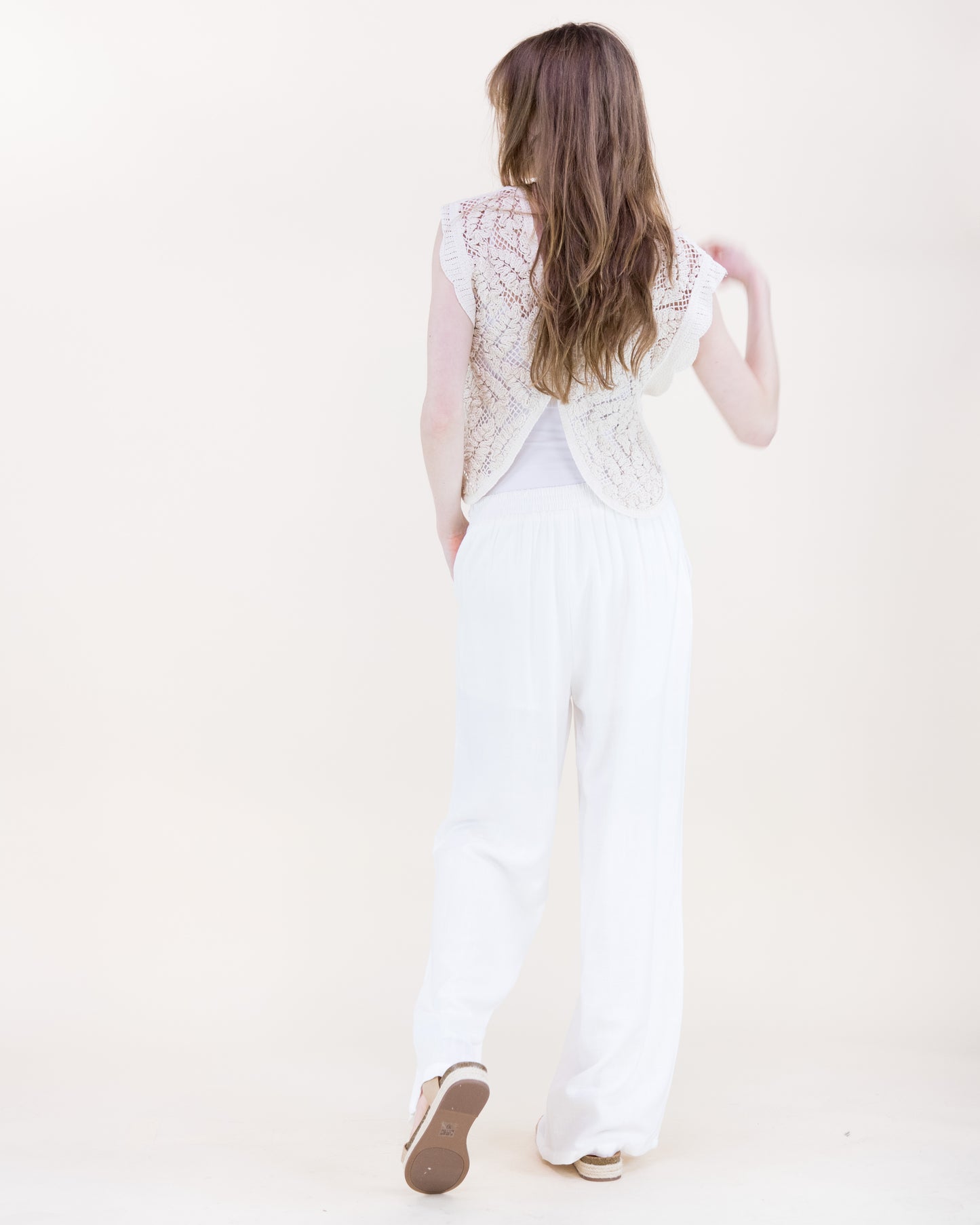 Bella Leaves Butterfly Cotton Crochet Vest
