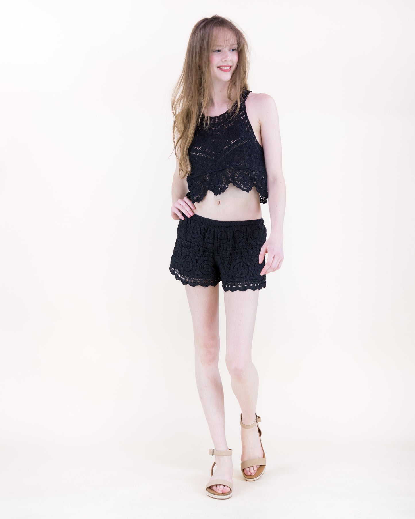Soleil Medallion Scallop Top & Shorts Set