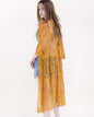 Sunburst Crochet Button Front Maxi Robe