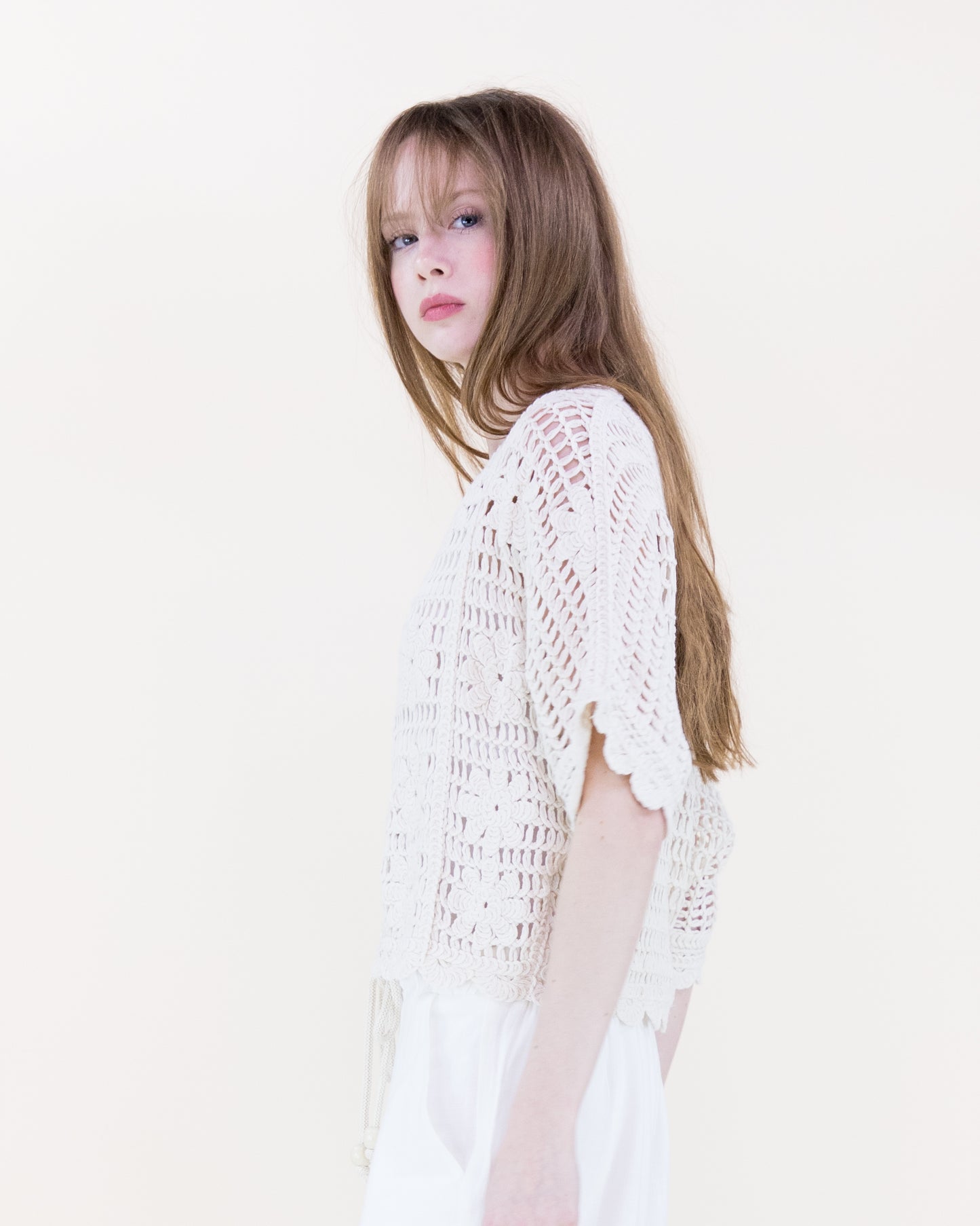 Beach Sunflower Crochet Batwing Top