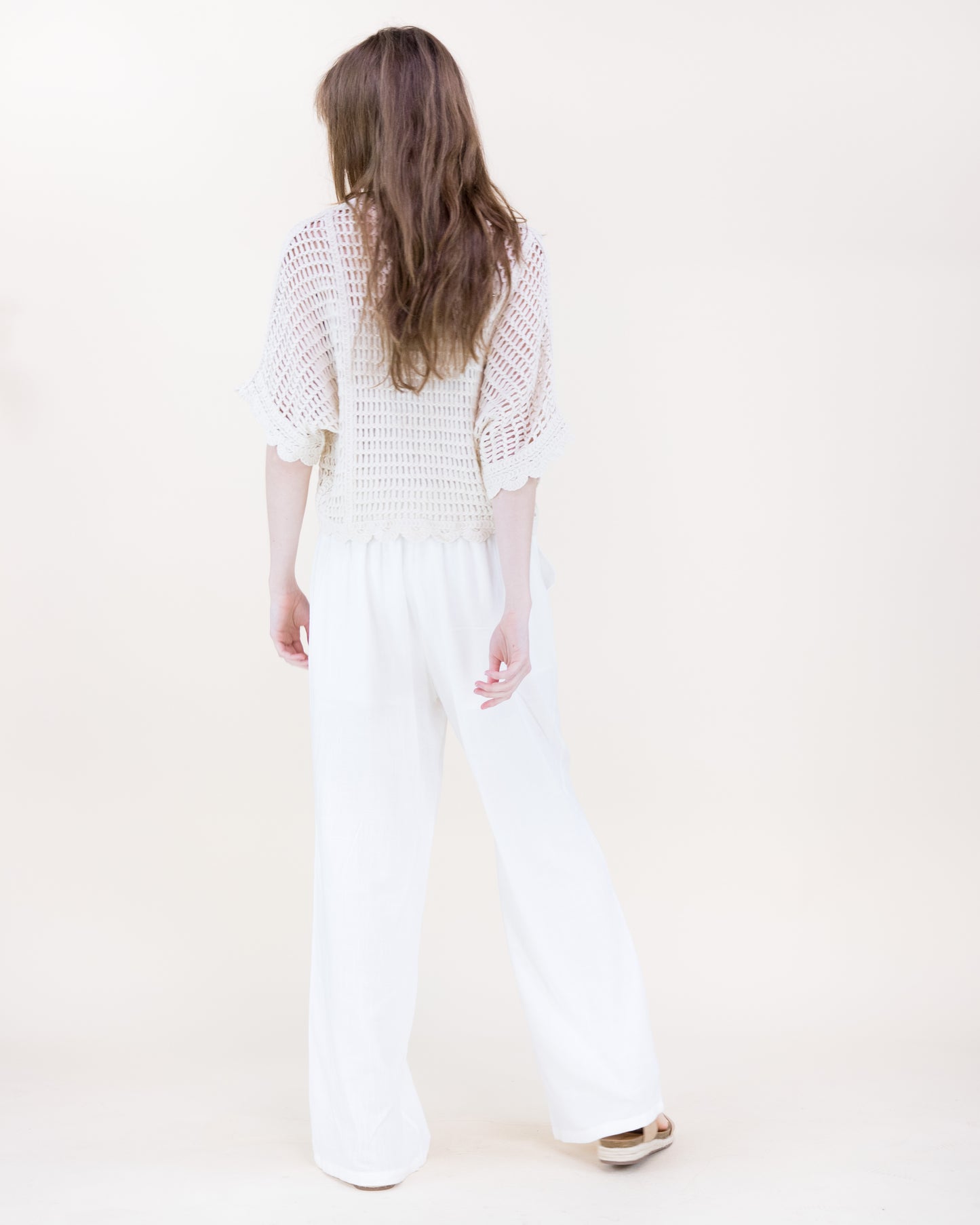 Beach Sunflower Crochet Batwing Top