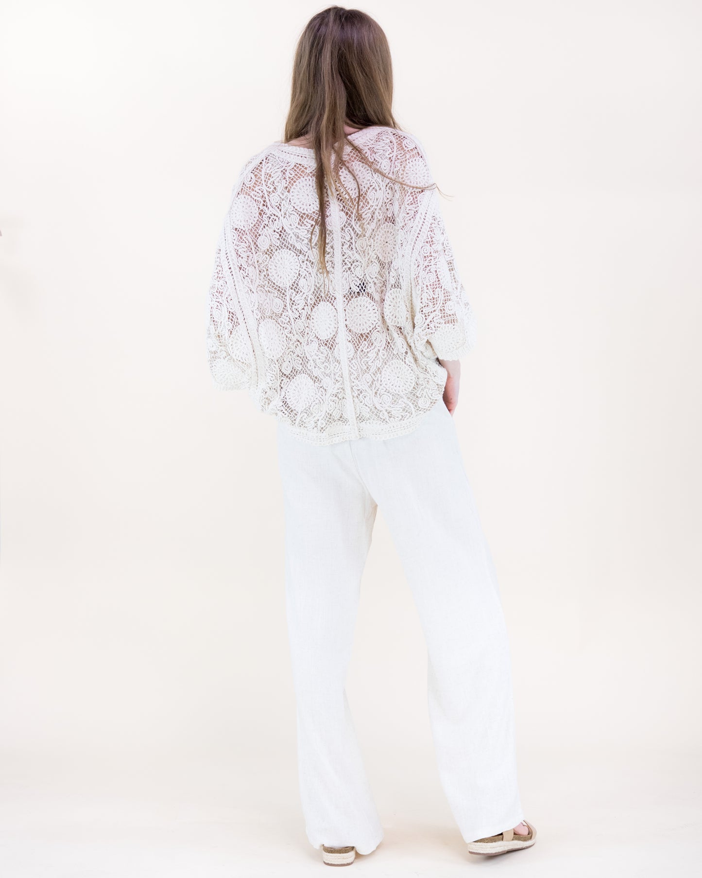 Dandelion Garden Crochet Lace Bat Wing Cardigan