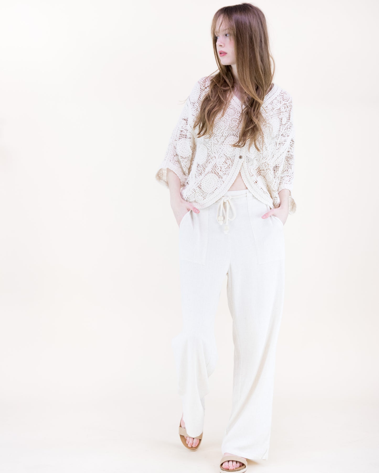 Dandelion Garden Crochet Lace Bat Wing Cardigan