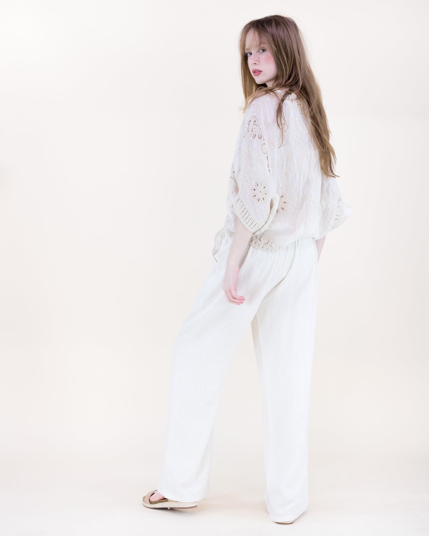 Moon Flower Crochet Sequin Bat Wing Cardigan