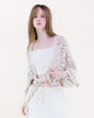 Bohemian Doily Front Tie Kimono Sleeve Crochet Top