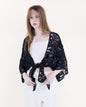 Bohemian Doily Front Tie Kimono Sleeve Crochet Top