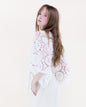 Bohemian Doily Front Tie Kimono Sleeve Crochet Top