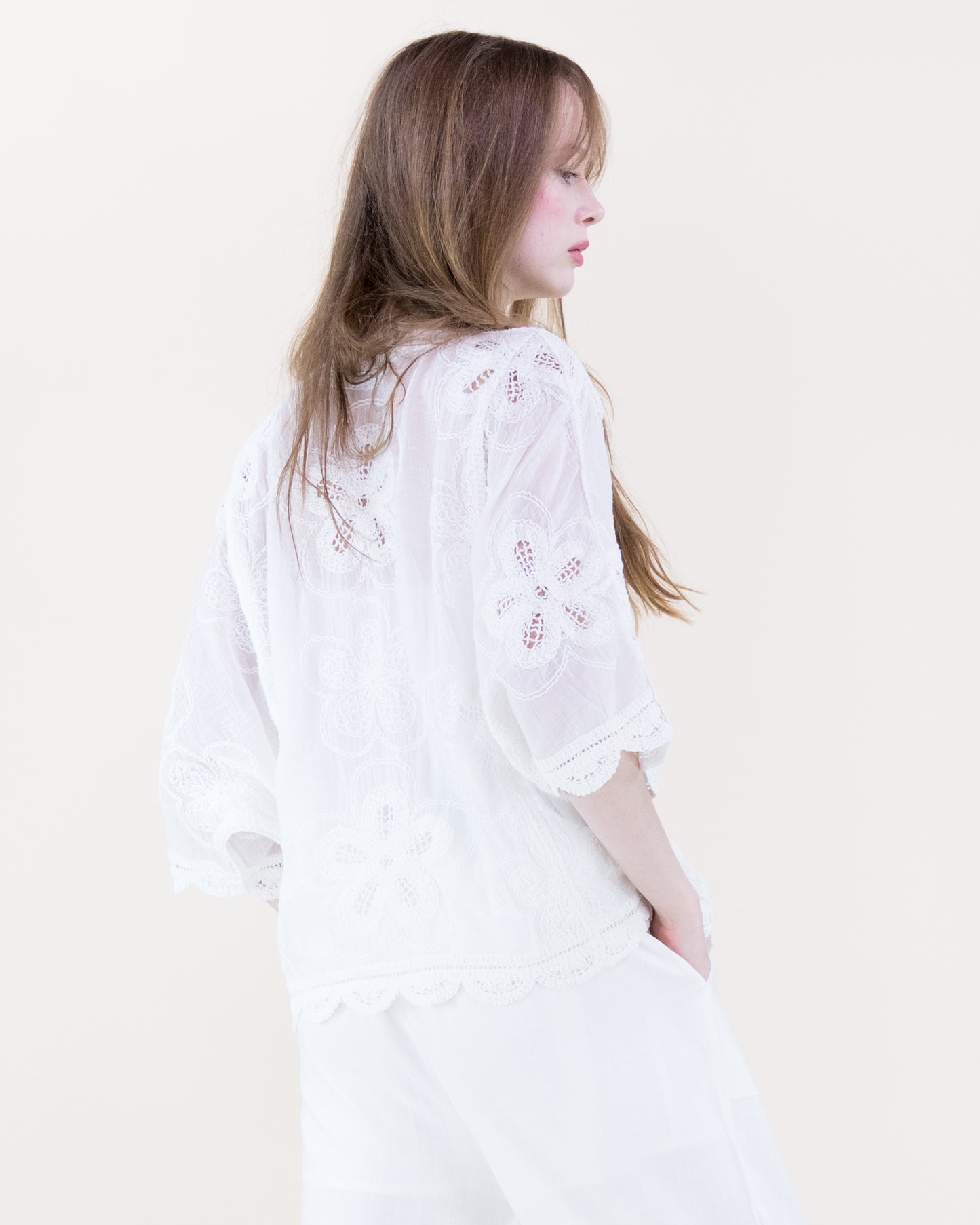 Cottage Petalwork Scallop Lace Blouse