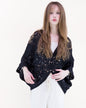 Cotton Coral Stone Crochet Open Front Bat Wing Cardigan