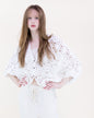 Cotton Coral Stone Crochet Open Front Bat Wing Cardigan