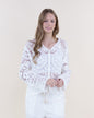 Floral Cotton Crochet Lace V-Neck Button Up Shirt