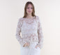 Blooming Cotton Crochet Crew Neck Blouse w/ Fringed Hem