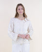 Whimsical Embroidered Cotton Crew Neck Button Up Shirt
