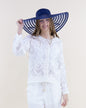 Whimsical Embroidered Cotton Crew Neck Button Up Shirt