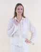 Dhalia Outline Scalloped Hem Sheer Cotton Button Up Shirt