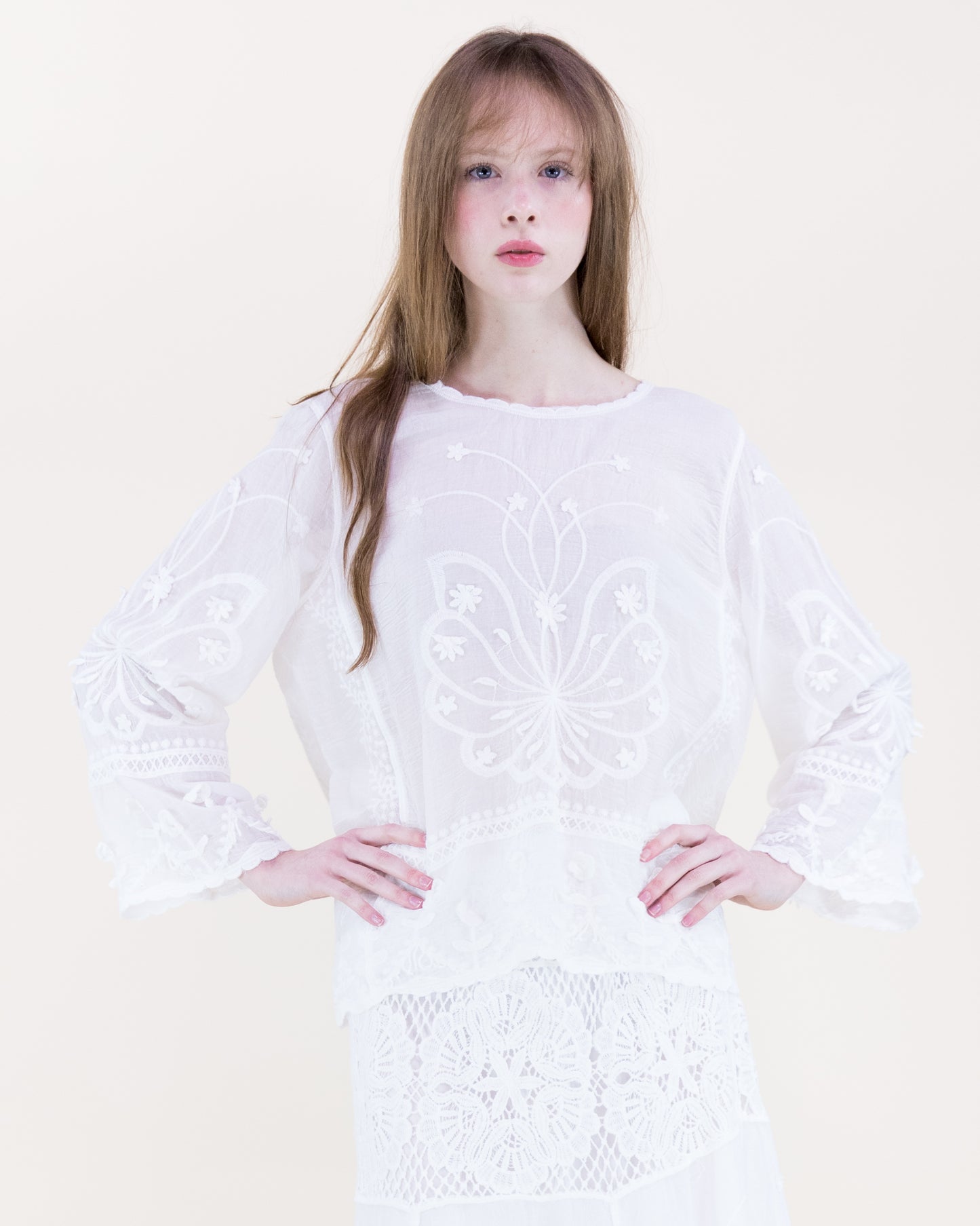 La Fleur Embroidered Scoop Neck Top