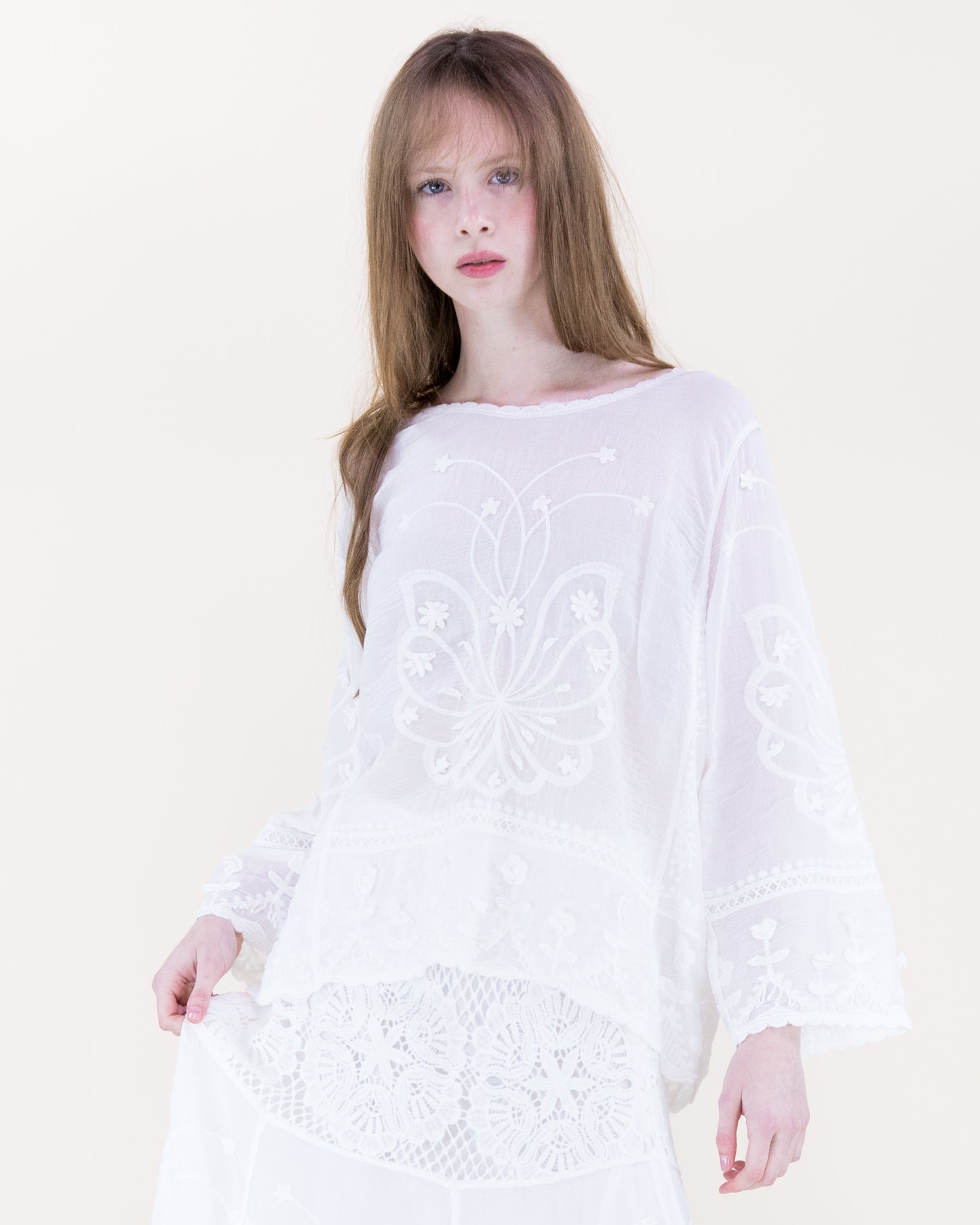 La Fleur Embroidered Scoop Neck Top