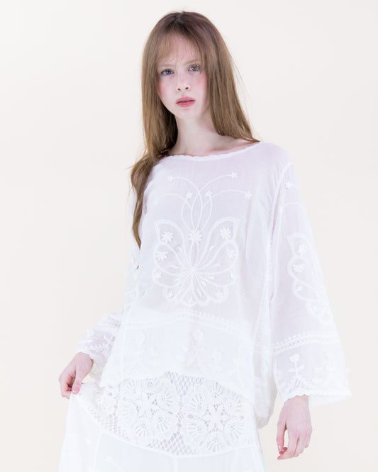 La Fleur Embroidered Scoop Neck Top