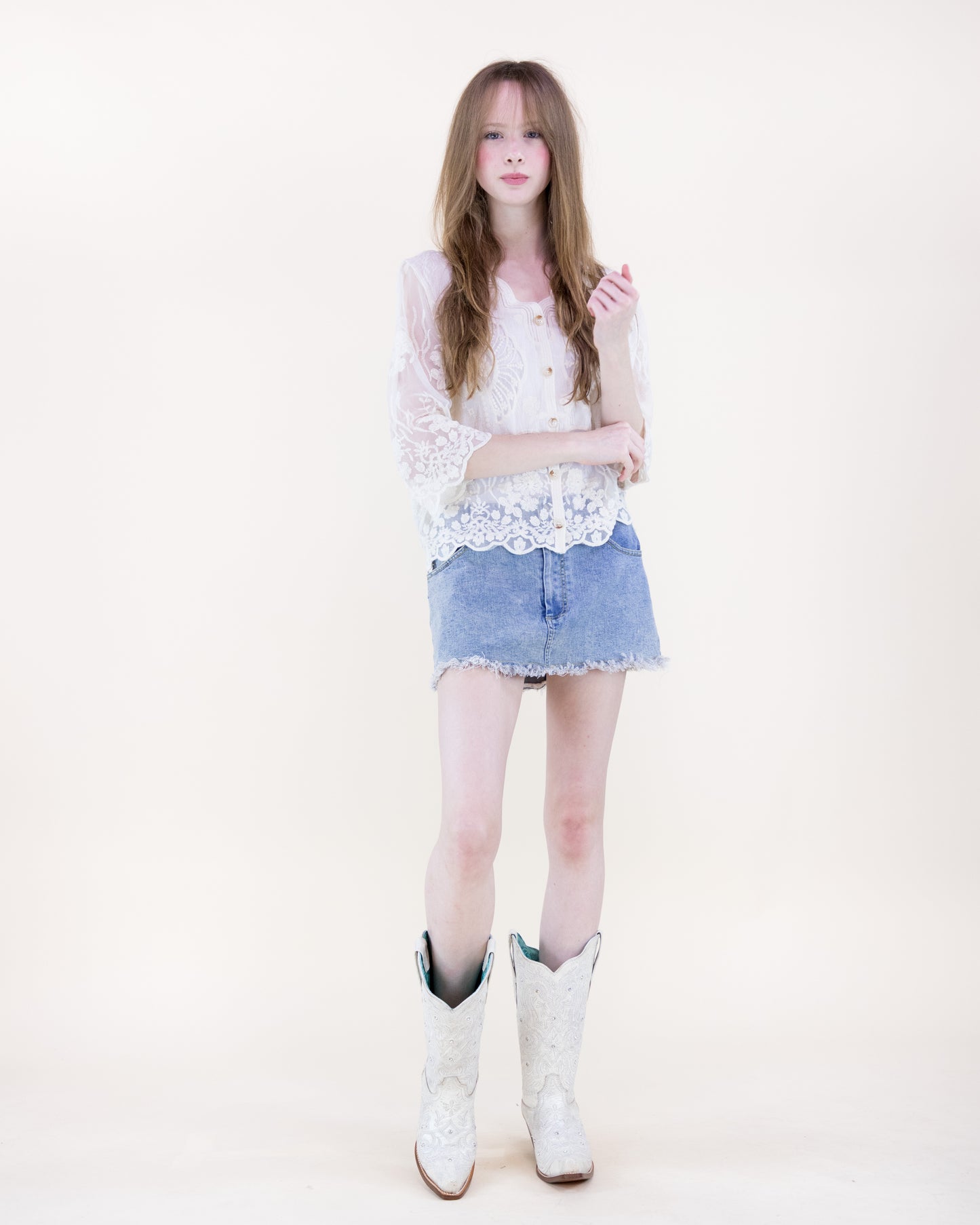 Bella Bloom Sheer Lace Blouse