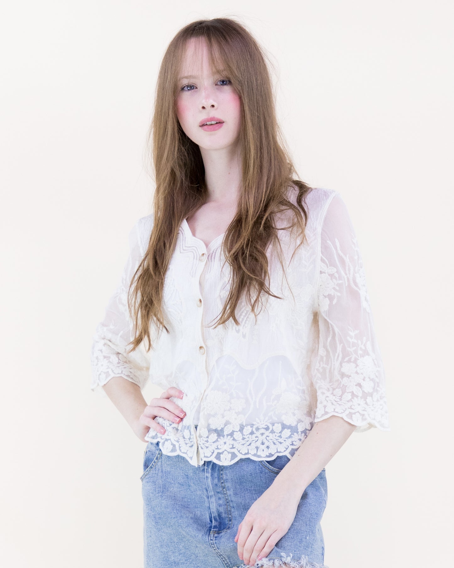 Bella Bloom Sheer Lace Blouse