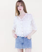 Riviera Bloom Sheer Lace Blouse