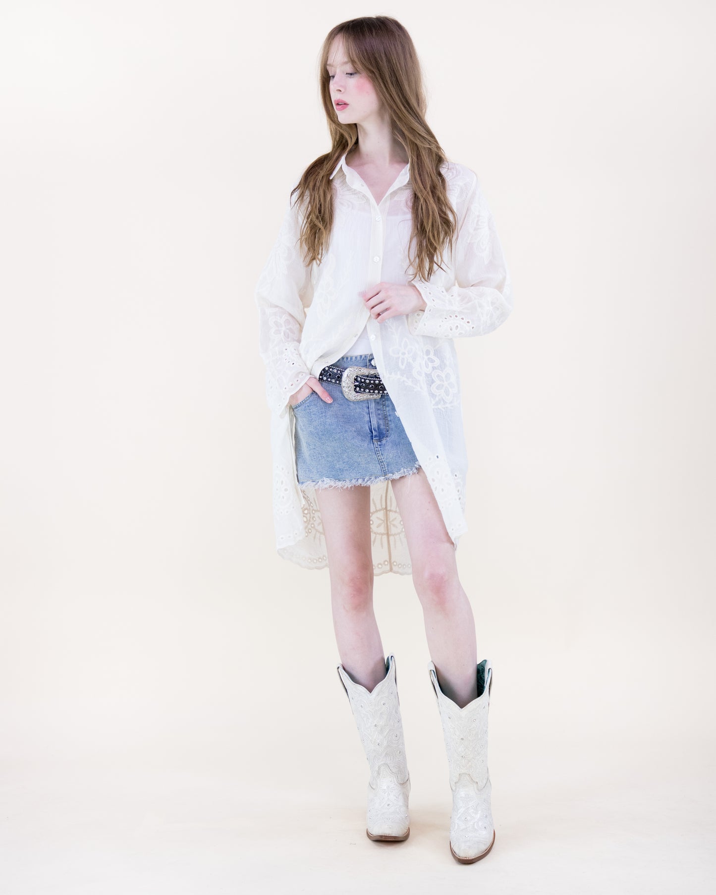 Meadow Muse Long Sleeve Shirt Dress
