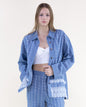 Chambray Embroidered Pinstripe Button Up Shirt