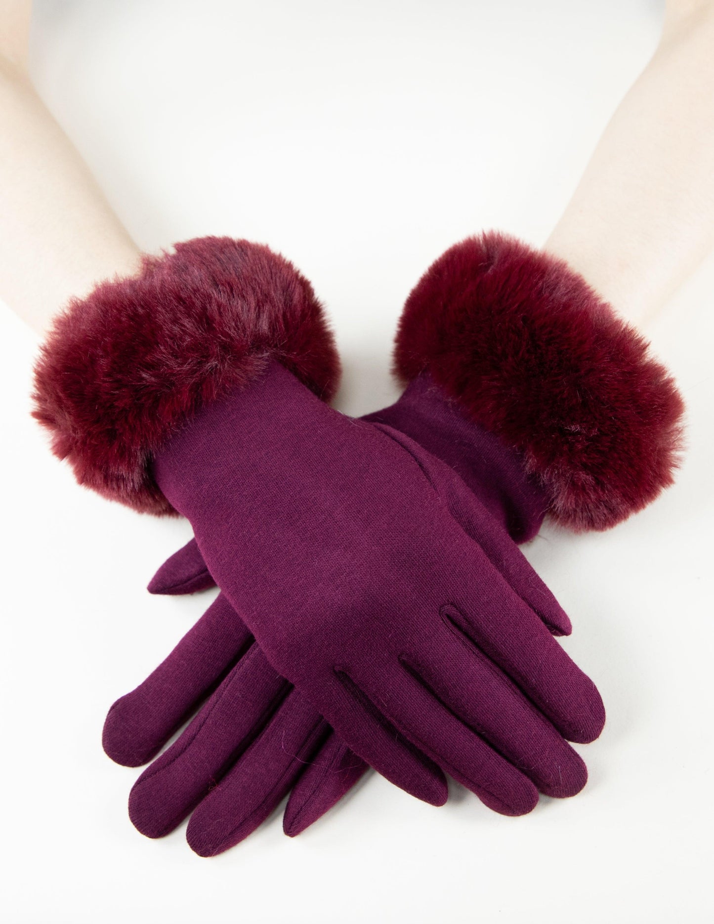 Faux Fur Cuff Touchscreen Gloves