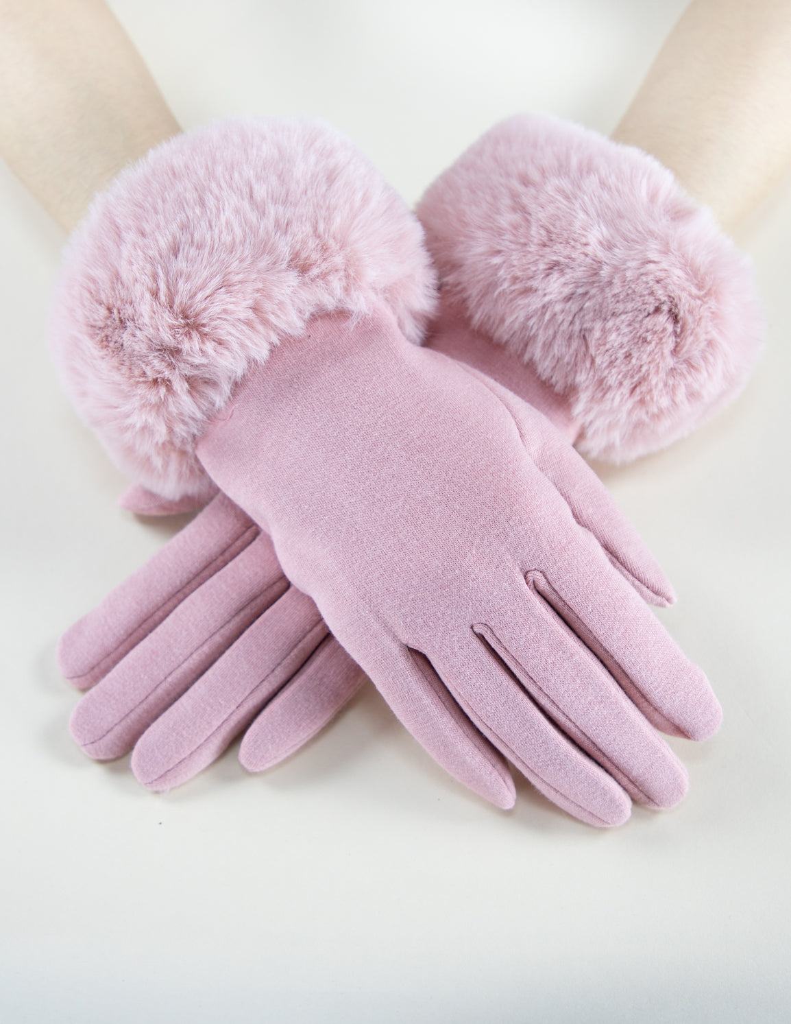 Faux Fur Cuff Touchscreen Gloves