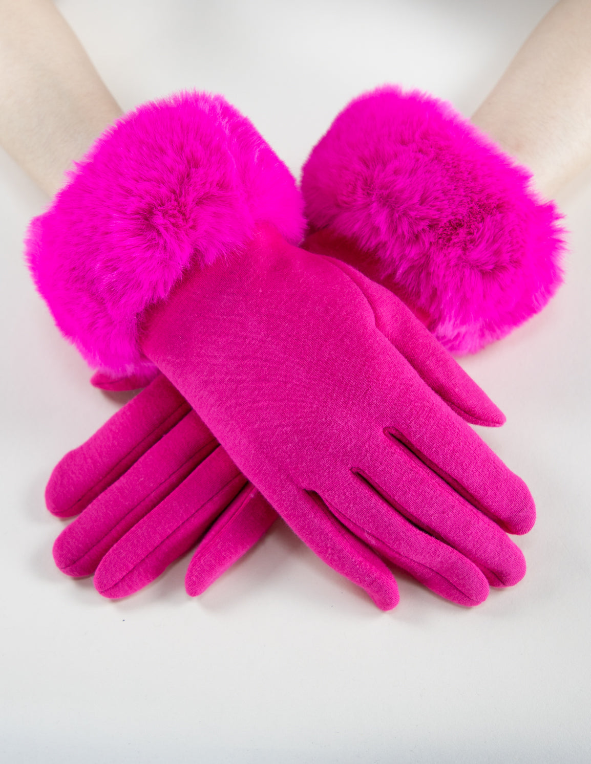 Faux Fur Cuff Touchscreen Gloves