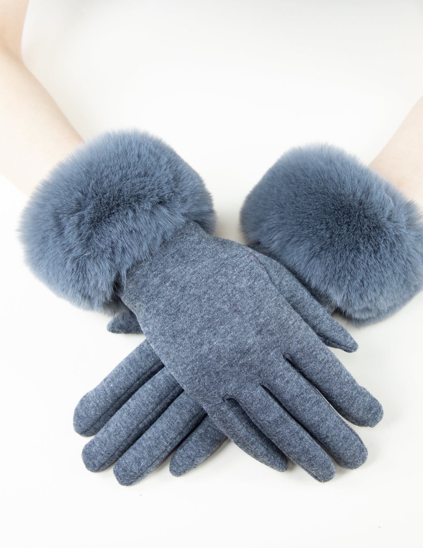 Faux Fur Cuff Touchscreen Gloves