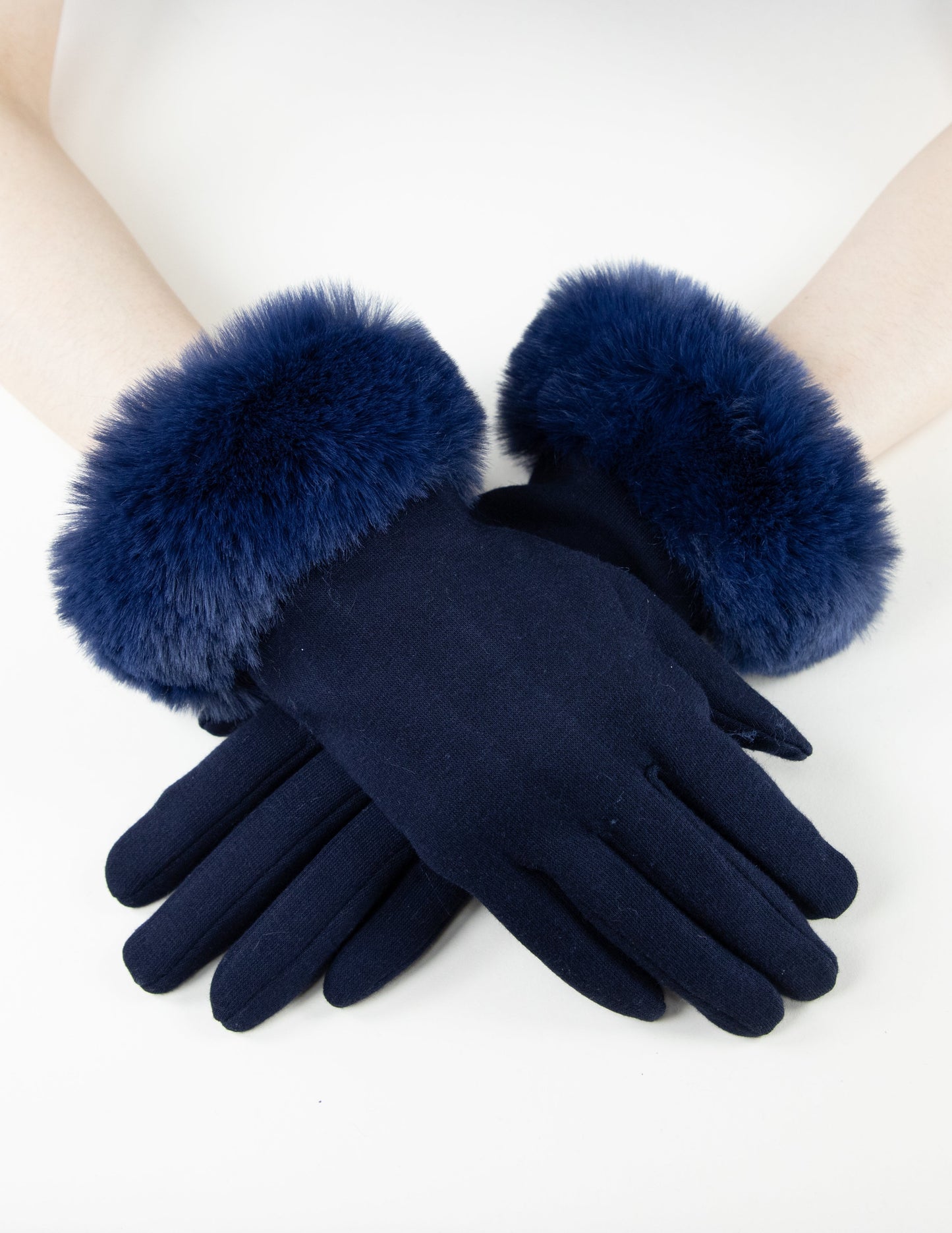 Faux Fur Cuff Touchscreen Gloves