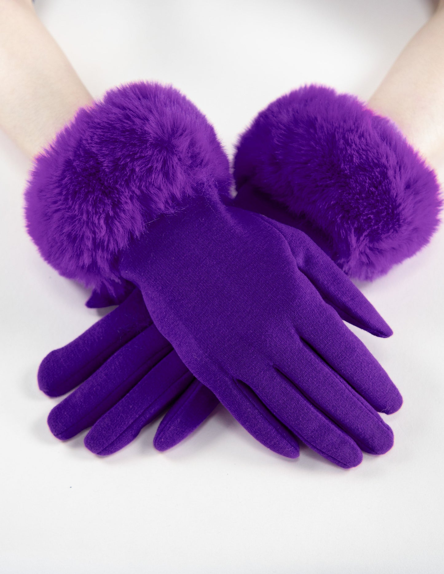 Faux Fur Cuff Touchscreen Gloves