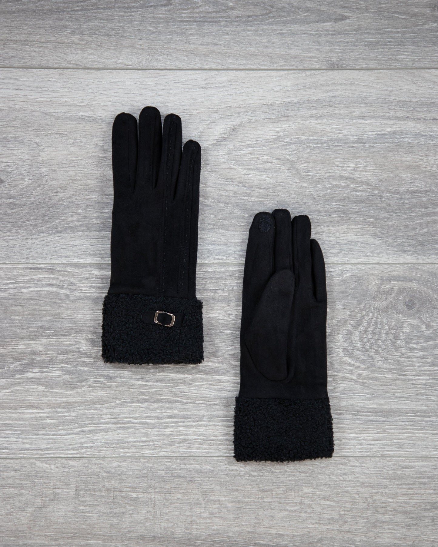 Sherpa Cuff Suede Gloves