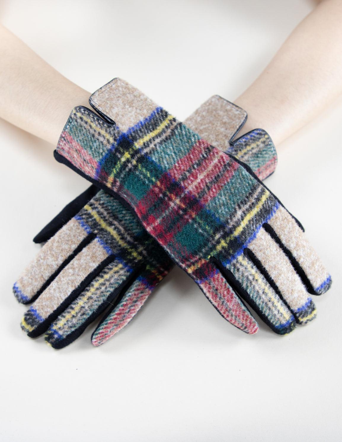Symmetrical Plaidberry Gloves