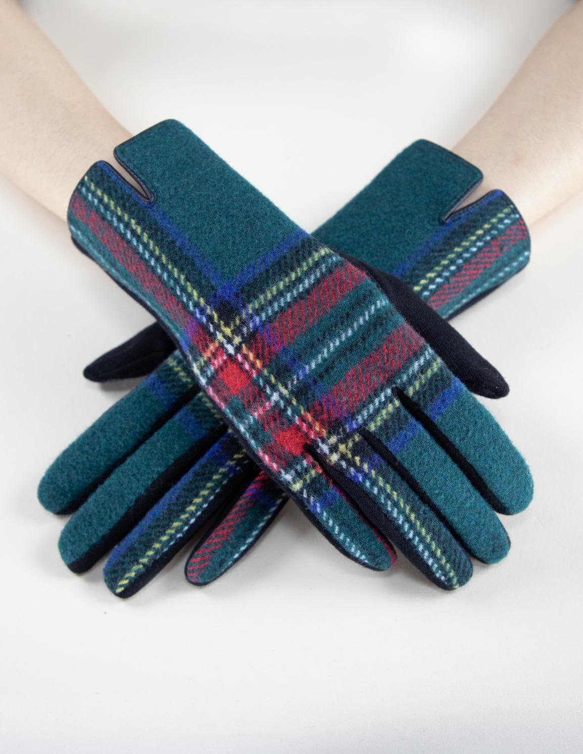 Symmetrical Plaidberry Gloves