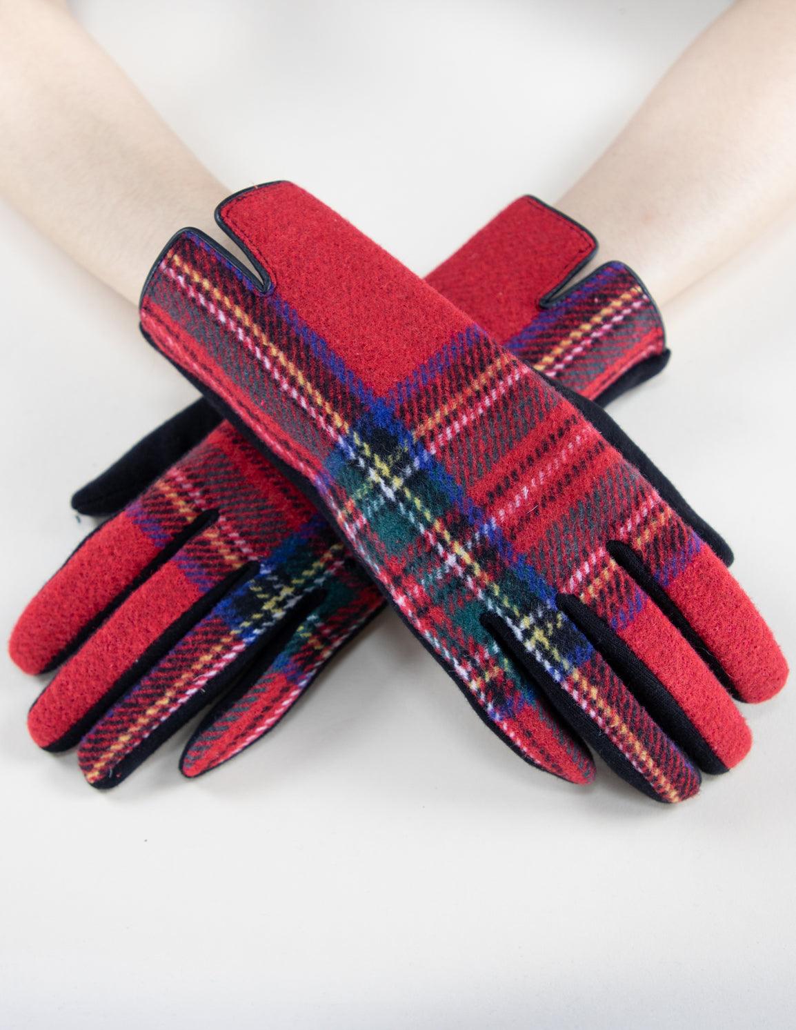 Symmetrical Plaidberry Gloves