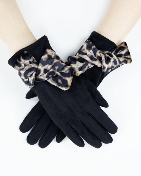 Leopard Knot Touchscreen Gloves