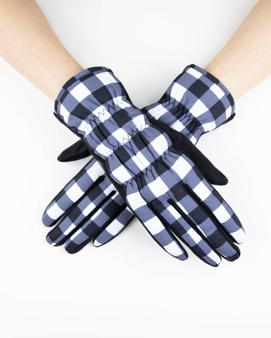 Boxy Plaid Puffer Gloves