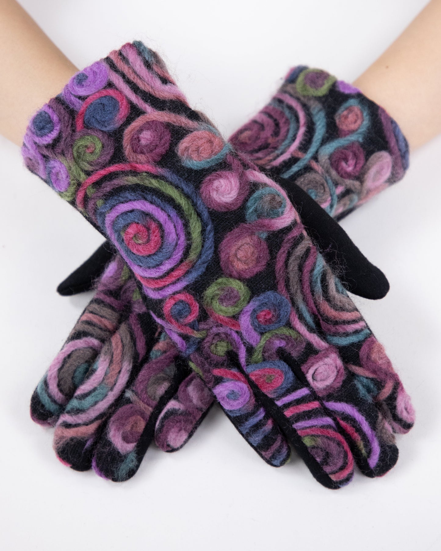 Colorful Yarn Embroidered Gloves (TS)