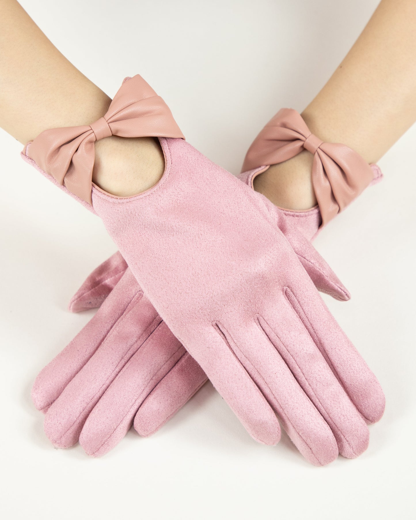 Bow Leatherette Touchscreen Gloves
