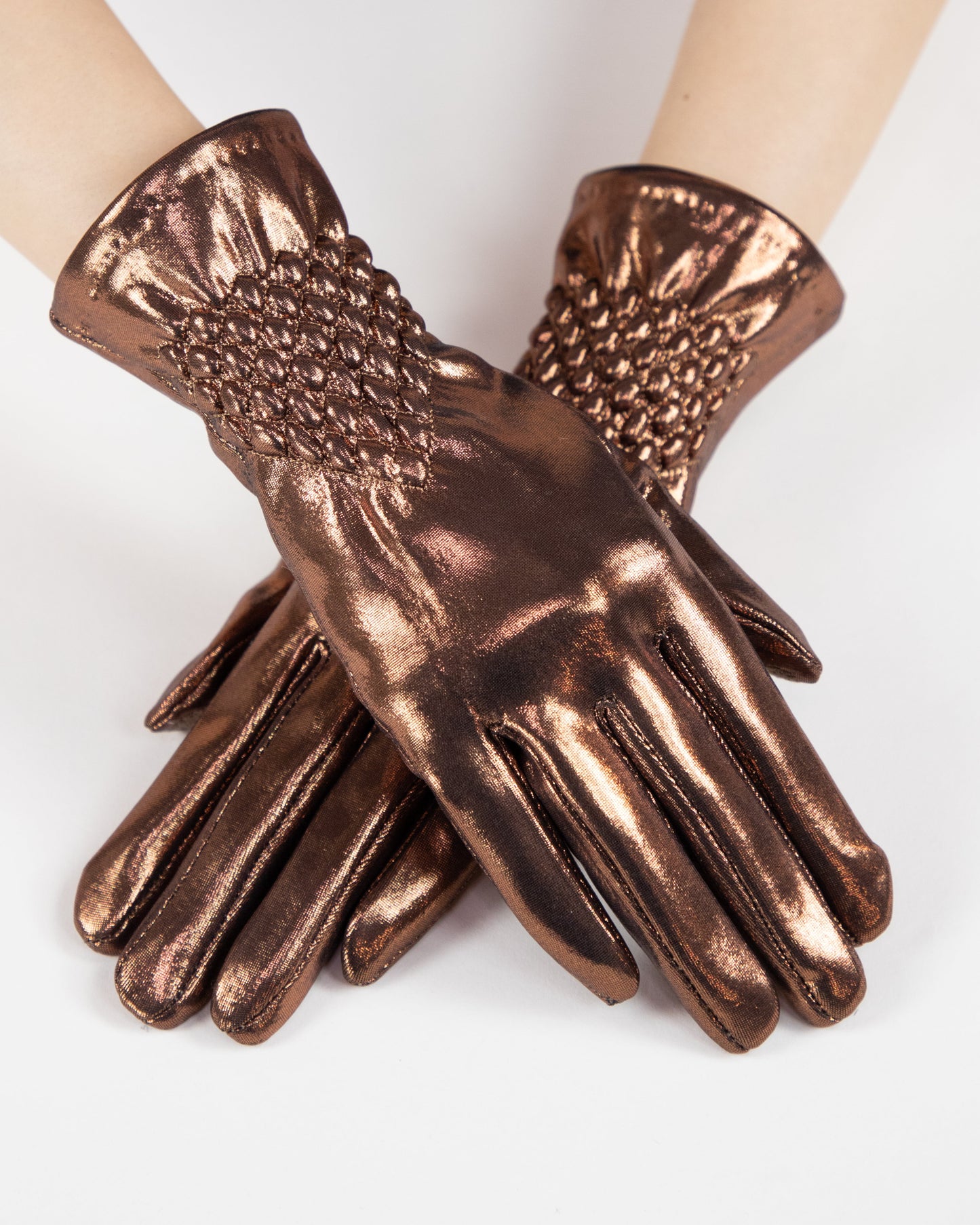 Fancy Luster Smocked Gloves (TS)