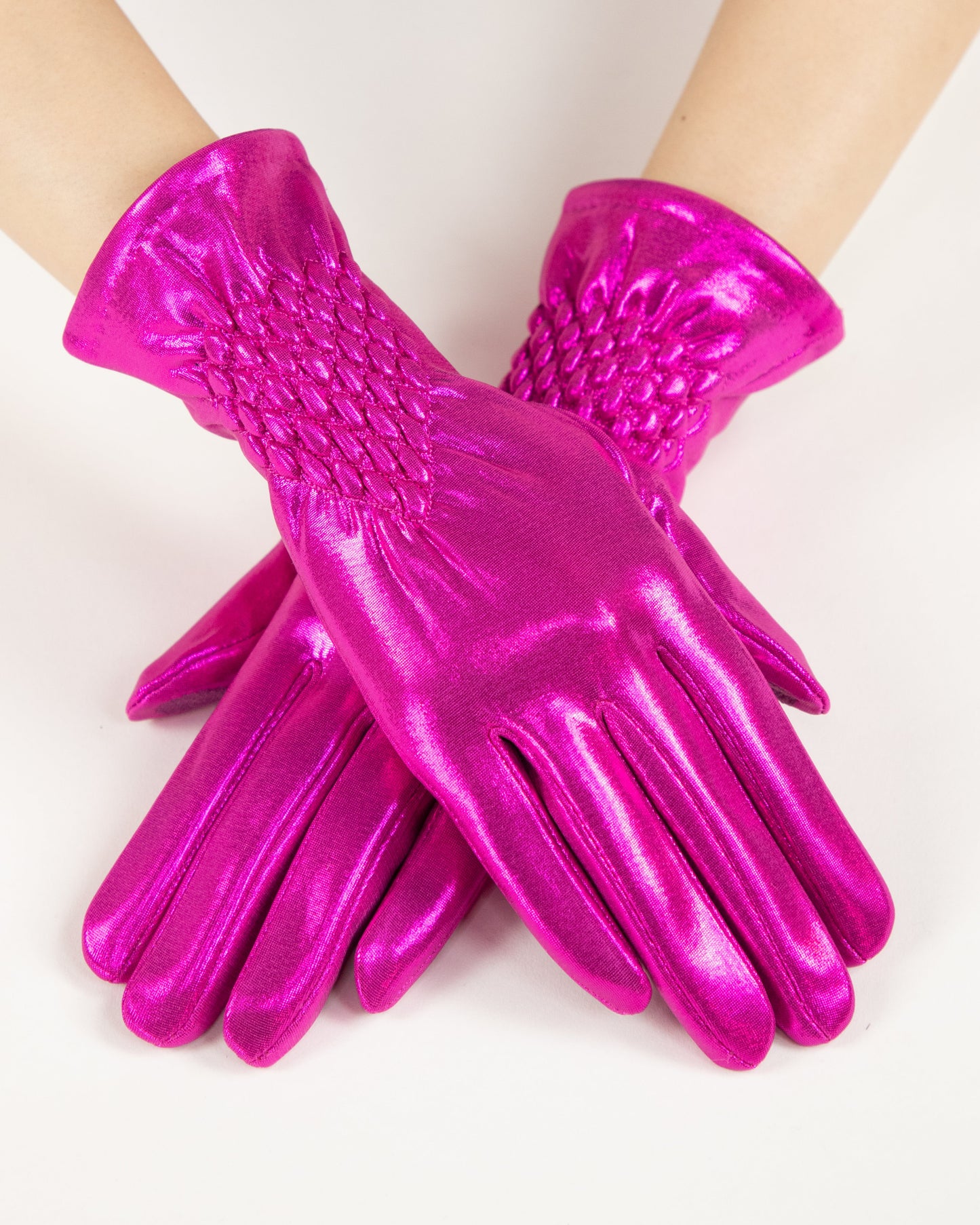 Fancy Luster Smocked Gloves (TS)