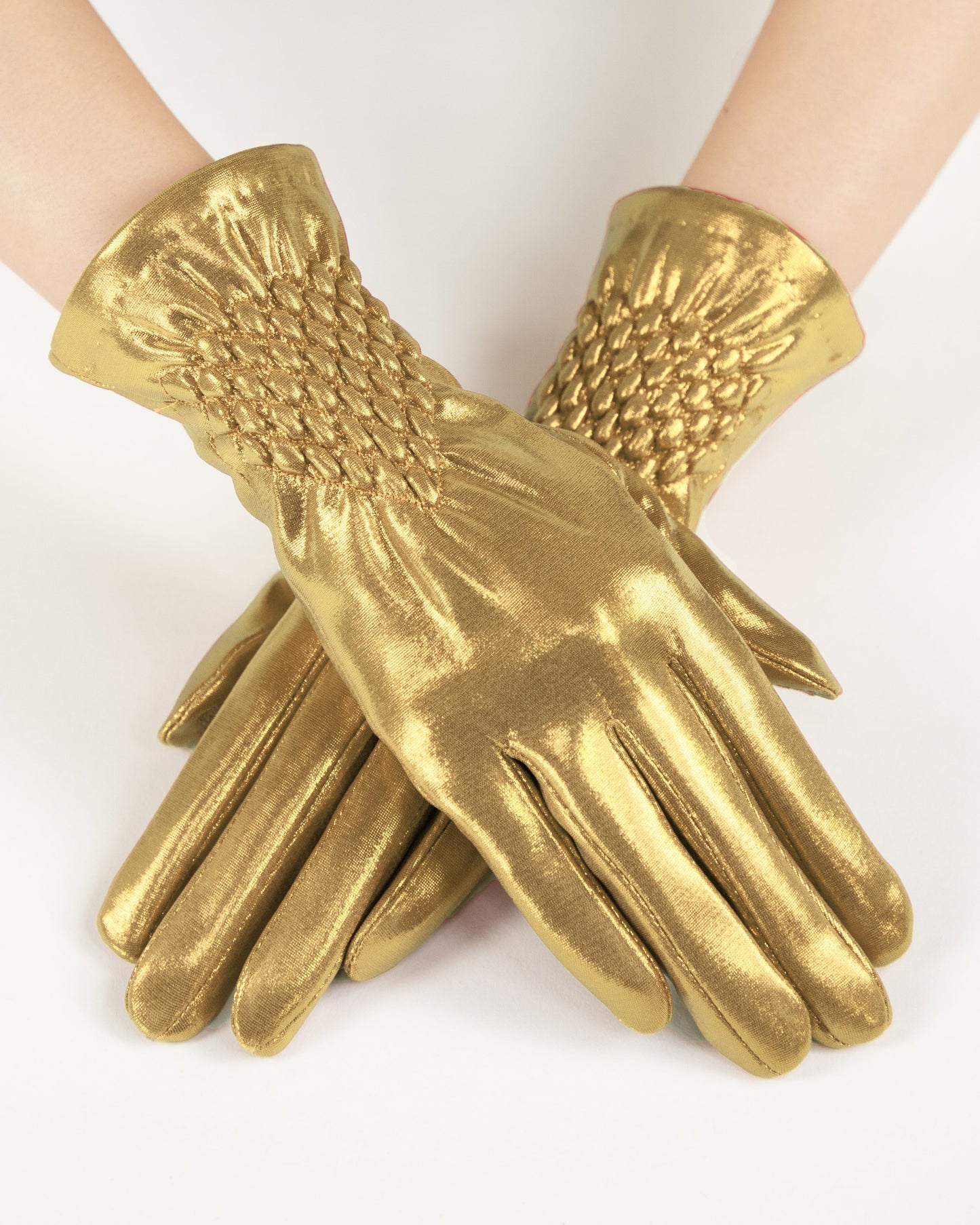 Fancy Luster Smocked Gloves (TS)