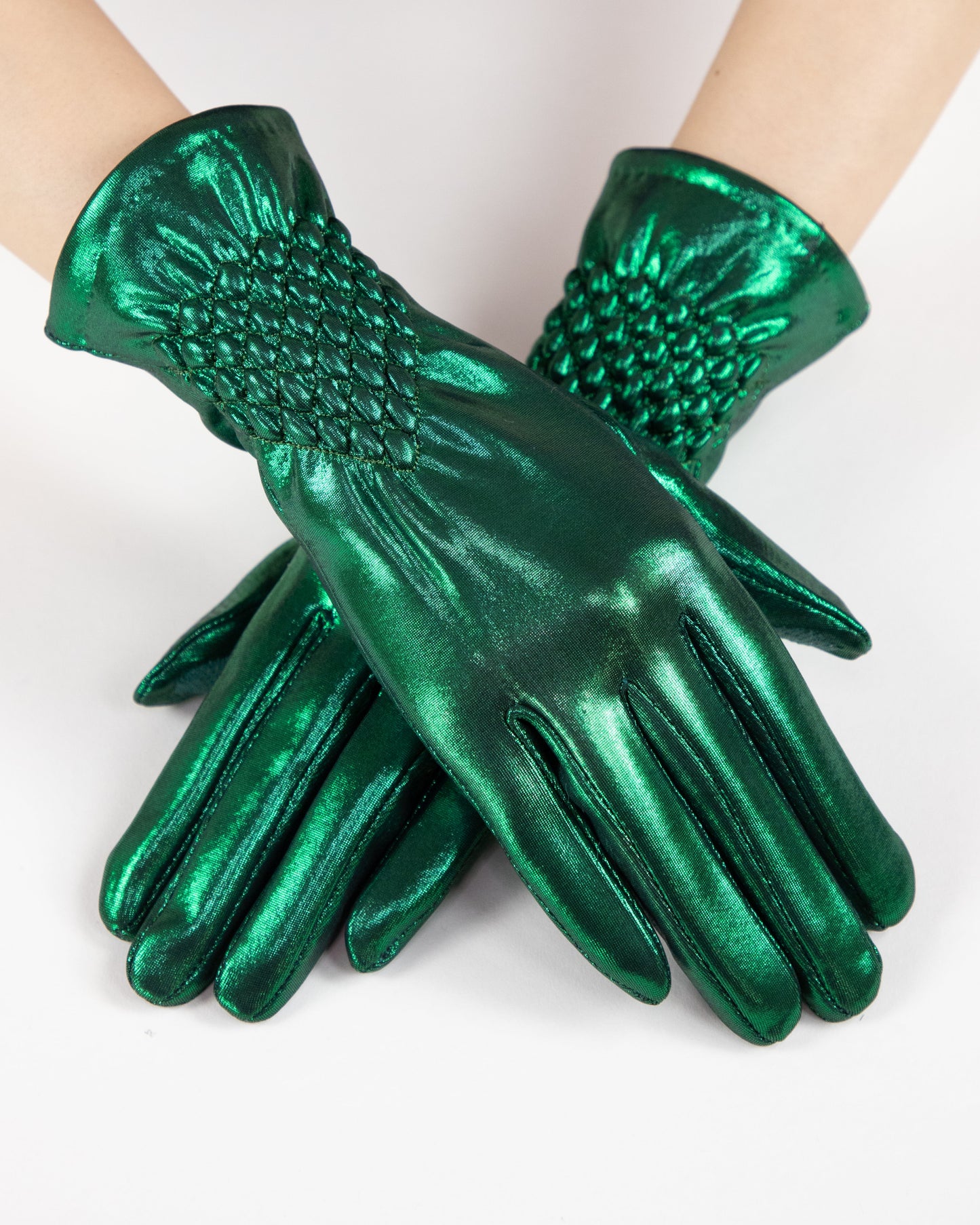 Fancy Luster Smocked Gloves (TS)