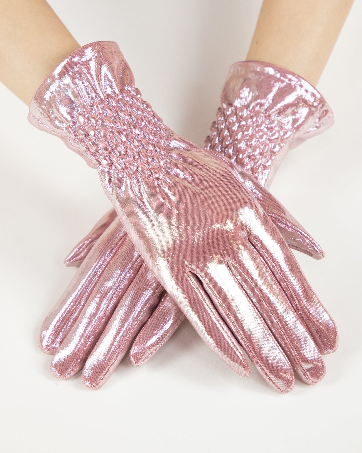 Fancy Luster Smocked Gloves (TS)