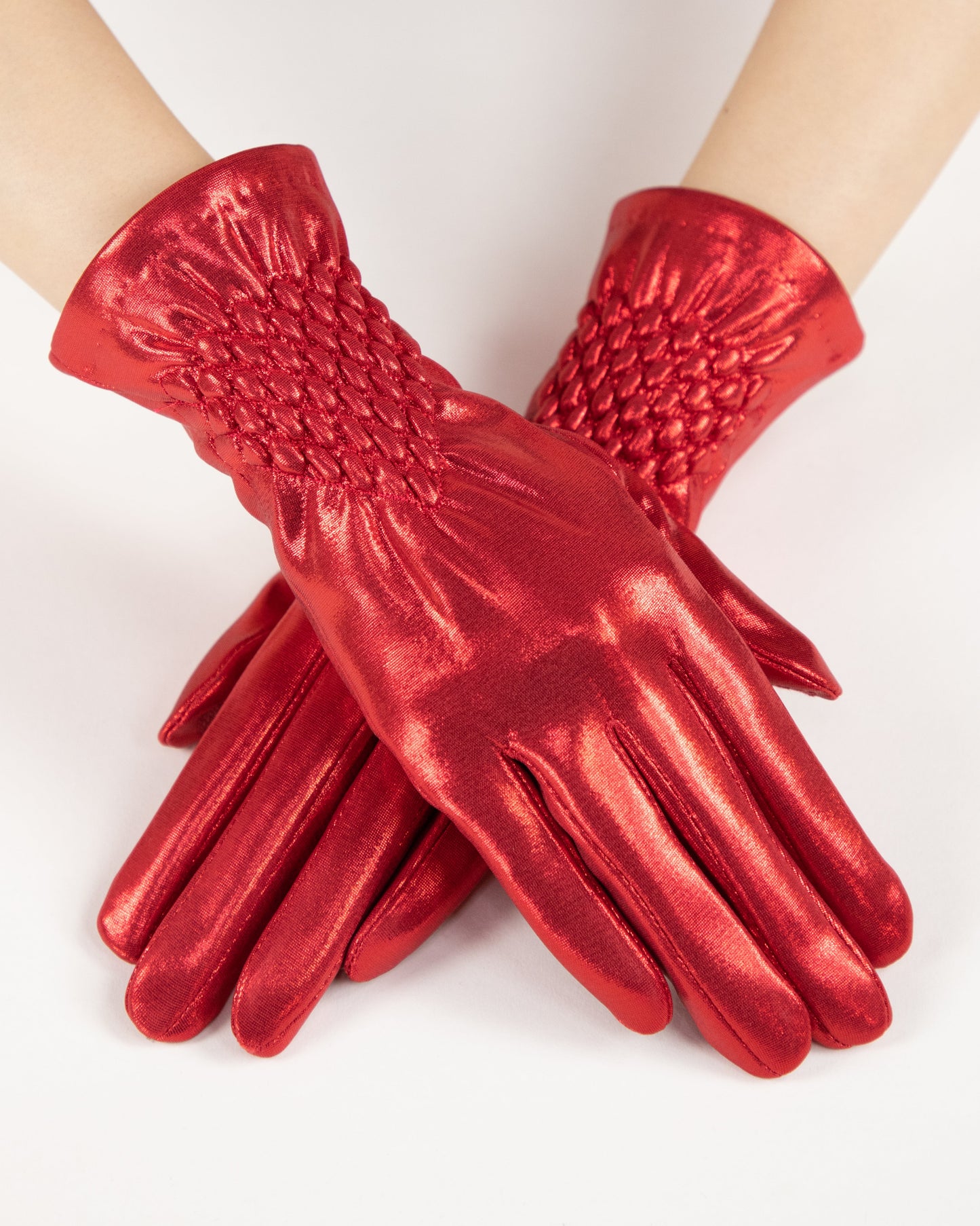 Fancy Luster Smocked Gloves (TS)