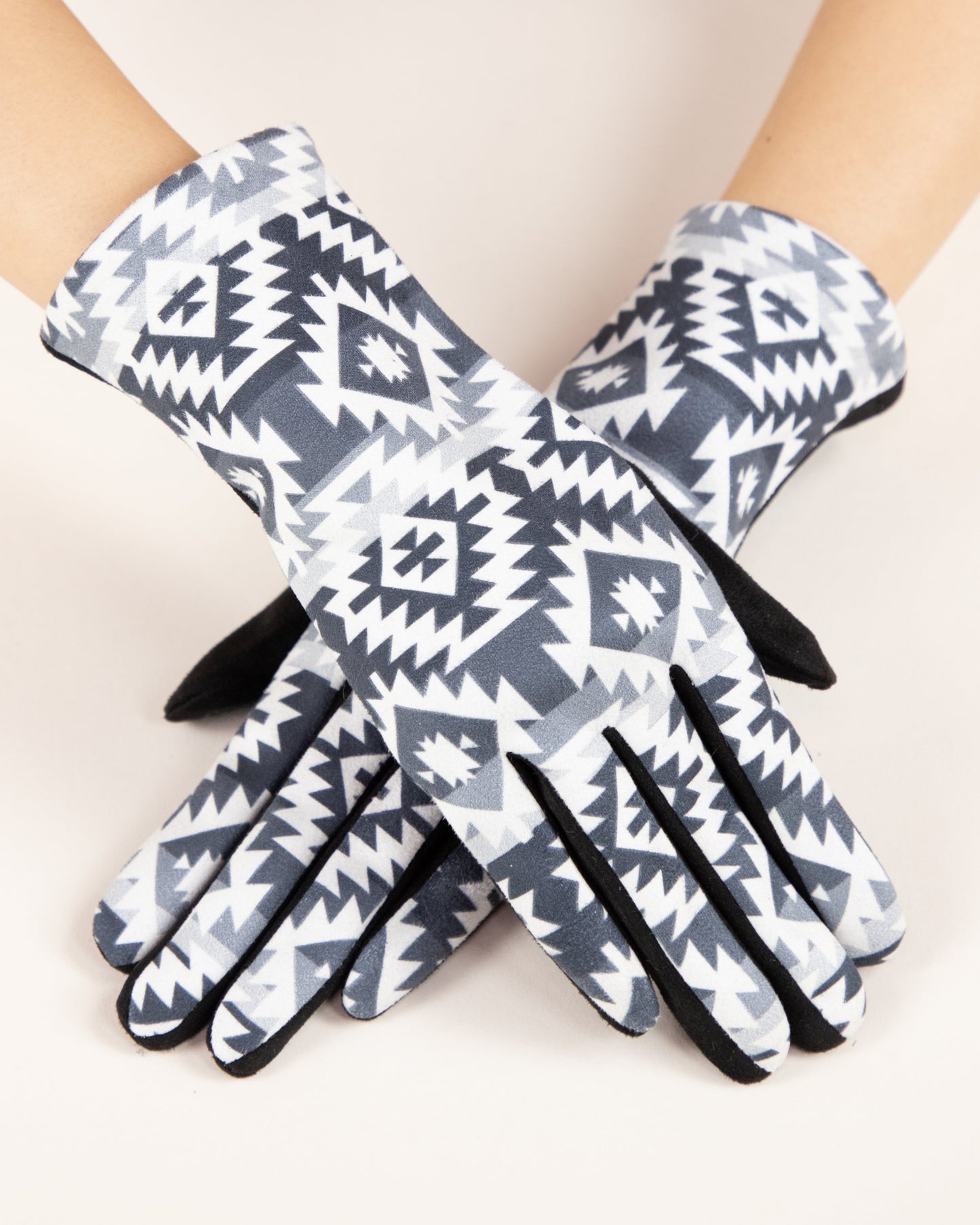 Geo Tribal Faux Suede Gloves (TS)