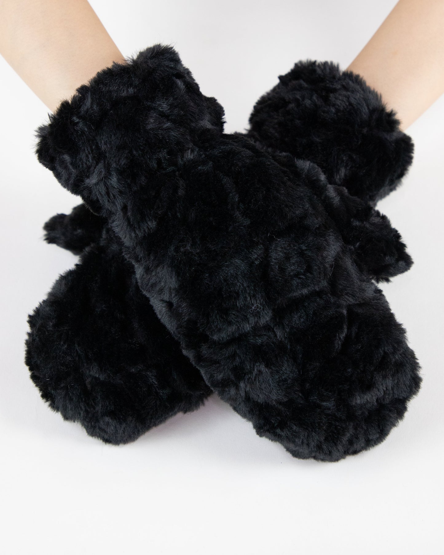 Minky Swirls Faux Fur Mittens